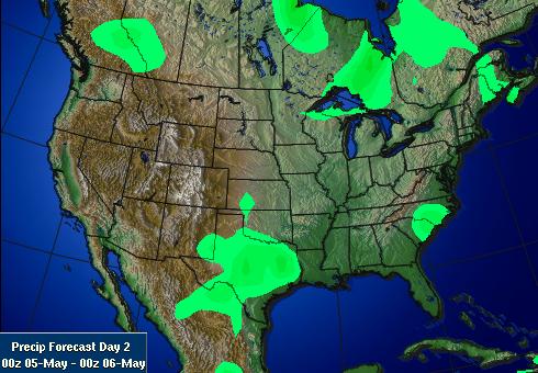美国中西部作物带最新天气预报图表(5月